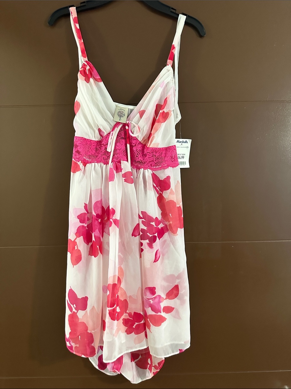 In Bloom White Sundress with Pink Floral Print